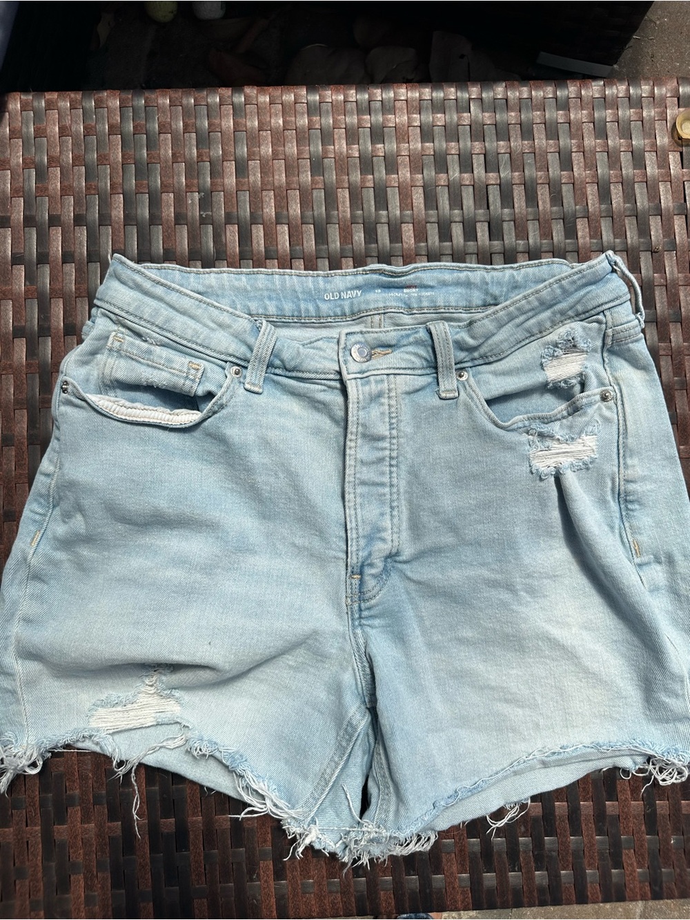 Old Navy Light Wash Distressed Denim Shorts - Women